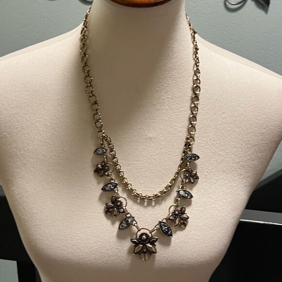 Elegant Gold and Black Floral Necklace #PDNK2 - Picture 7 of 7